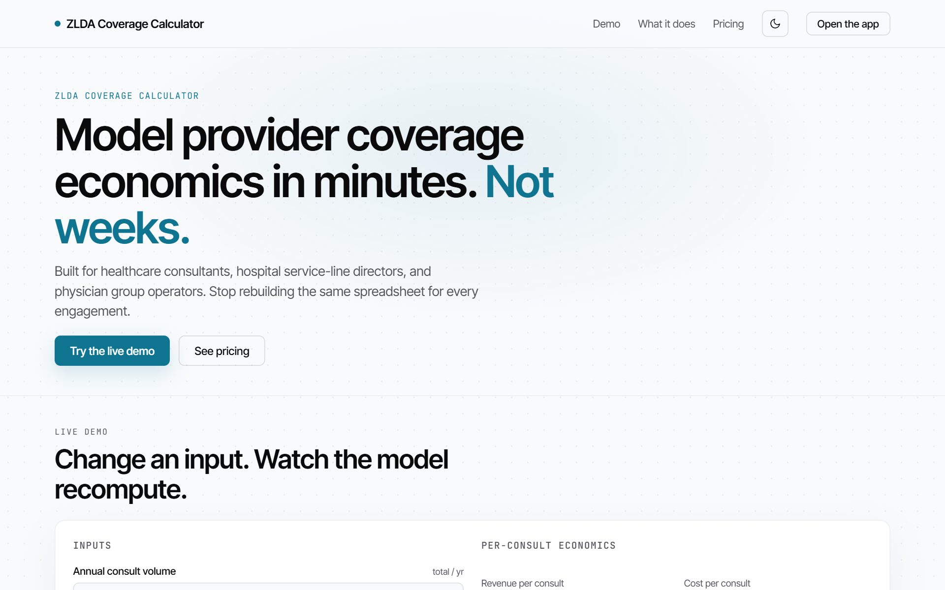 ZLDA Coverage Calculator